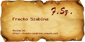 Frecko Szabina névjegykártya