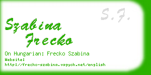 szabina frecko business card